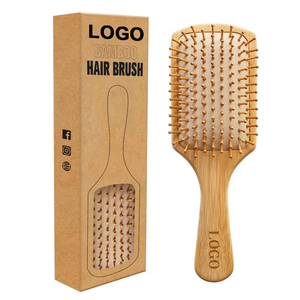 Cepillo Alisador de Cabello con Cerdas de Bambú y Logotipo Personalizado, Cepillo Ancho con Cojín de Aire para Estimulación del Crecimiento del Cabello y Cepillado Natural del Cuero Cabelludo - Product Image 1