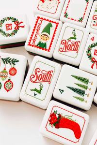 Juego de Mahjong Americano de Navidad Dear Santa, 160 Fichas, Reno, Adorno de Árbol de Navidad, Duende, Joker, Reverso Verde Grabado - Product Image 3