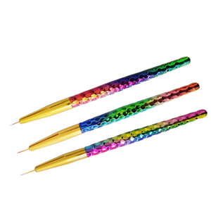 Ensemble de 3 pinceaux à ongles en acrylique personnalisés à manche dégradé, ultra fins, pour le dessin et la peinture, outil de manucure professionnel - Product Image 3