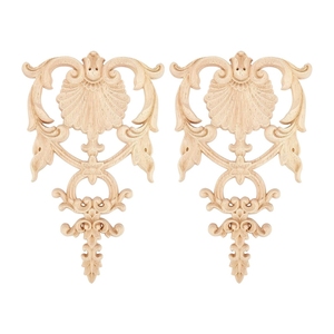 Appliques in <span class=keywords><strong>legno</strong></span> intagliato Onlay decalcomania in <span class=keywords><strong>legno</strong></span> cornice angolare non verniciata Onlay intaglio Appliques per mobili armadio comò <span class=keywords><strong>parete</strong></span> del letto - Product Image 1