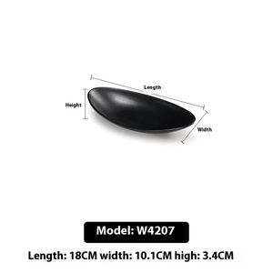 <span class=keywords><strong>Vaisselle</strong></span> commerciale moderne Assiette rectangulaire en mélamine noire en forme de <span class=keywords><strong>bateau</strong></span> Plat ovale pour barbecue Plastique - Product Image 6