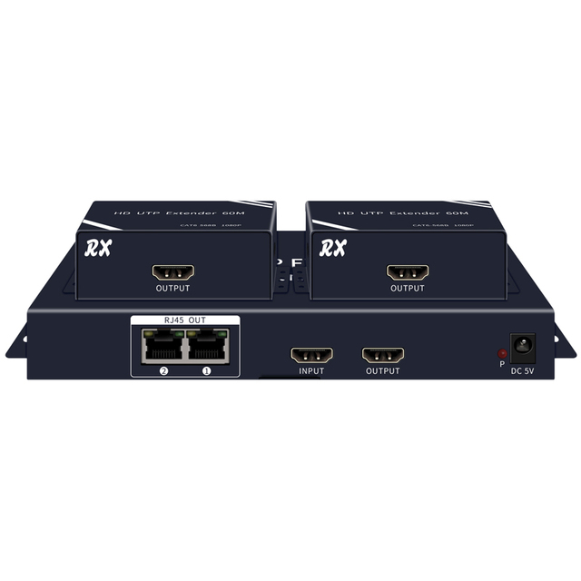 High Quality HDMI Splitter 60M 1x2/1x4 HDMI UTP Extensor Cat5e Cat6  RJ45 HDMI Extender HD 1080P 1 Transmitter to 2/4 Receivers
