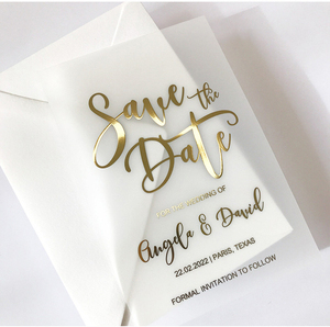 Tarjeta de Invitación de Boda de Lujo Personalizada, Translúcida, con Deseos y Agradecimientos, Papel de Ácido Sulfúrico - Product Image 3