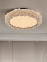 Plafonnier LED en cristal de style français, luxueux et haut de gamme pour chambre à coucher, avec gradation progressive premium et contrôle intelligent Tmall Genie