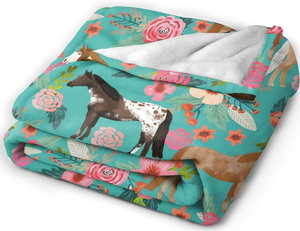 Manta de Microfelpa Ultrasuave con Diseño de Caballos Divertidos, Razas de Caballos, Animales de Granja, Flores, para Aire Acondicionado - Product Image 4