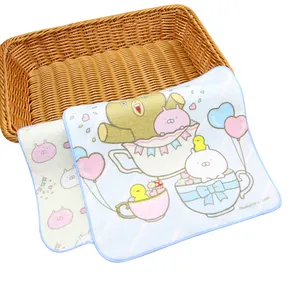 Vente en gros petite serviette en coton imprimé double face serviette cadeau personnalisée essuie-mains dessin animé pour enfants