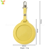 YY réutilisable PU cuir rond étiquette de bagage étanche extérieur petite pochette sac multicolore dessin animé pendentif porte-Badge