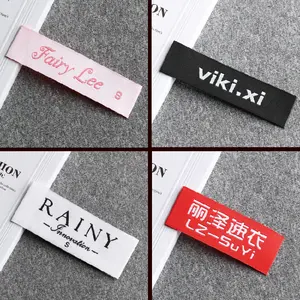 Label And Tags Wholesales Custom Private Garment Brand Logo Satin/woven Printing T Shirt Sewing Name Cotton Cloth Labels Clothing Tag And Label