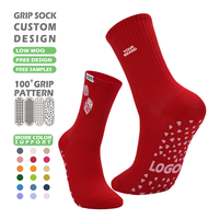 Chaussettes de yoga pour femmes avec motif brodé, logo, chaussettes de pilates personnalisées, antidérapantes, chaussettes de fitness