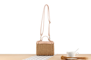 Bolso de mano de <span class=keywords><strong>mimbre</strong></span> tejido vintage bohemio para mujer, bandolera de verano con correa única y diseño geométrico, ideal para vestidos de señora. - Product Image 6