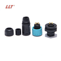 Connecteur étanche LLT Push Lock Quick Ip67 Ip68 M12 2 broches pour éclairage LED
