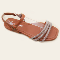 Style populaire strass de luxe haïtien bout ouvert sandales à lacets pour femmes chaussures d'artisanat à semelle souple d'été