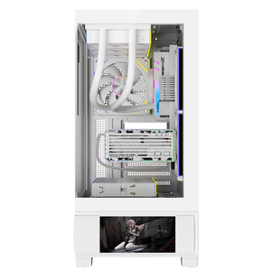 Ruix White HALO-X Pro <span class=keywords><strong>Micro</strong></span> <span class=keywords><strong>ATX</strong></span> Aluminium Gaming PC-Gehäuse mit LCD-Display 240/360 Wasserkühlung Bildschirm-Würfel - Product Image 5