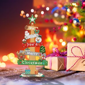 Árbol <span class=keywords><strong>de</strong></span> <span class=keywords><strong>Navidad</strong></span> 5D Diy diamante pintura madera escritorio adornos diamante arte Kits - Product Image 5