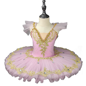<span class=keywords><strong>Tutu</strong></span> de ballet professionnel pour filles, <span class=keywords><strong>bleu</strong></span> et rose, style pancake, robe de fête de ballerine, costume en polyester pour enfants - Product Image 1