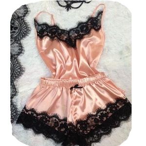 Commercio all'ingrosso di Estate Delle Signore Indumenti Da Letto Sexy Breve Set <span class=keywords><strong>Pigiama</strong></span> di Seta di <span class=keywords><strong>Grandi</strong></span> Dimensioni Pigiami <span class=keywords><strong>Donna</strong></span> - Product Image 5