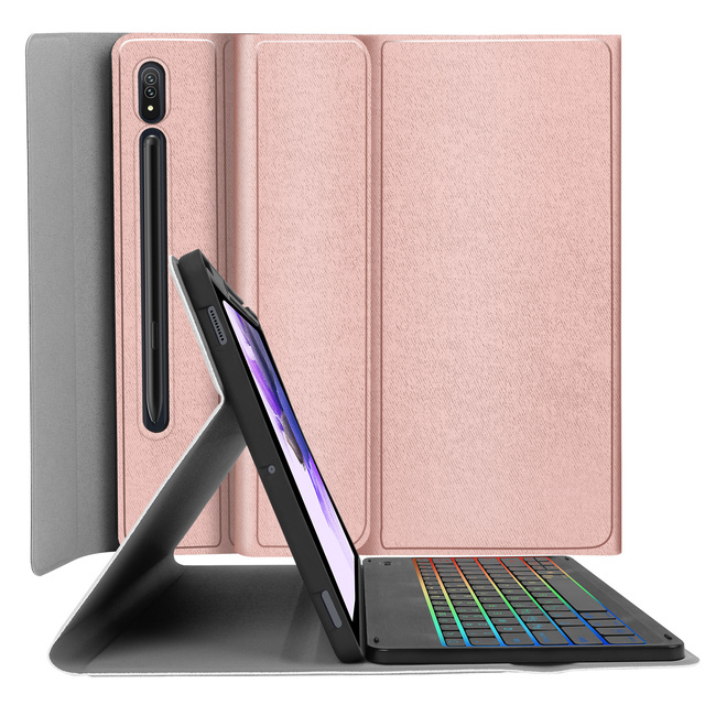 Cheap Proof Shock Proof Tablet Keyboard With Backlight Case for Samsung Galaxy Tab S7 FE SM-T733 T733 T738 12.4"