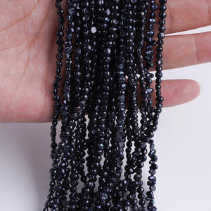 Perlas de Agua Dulce Naturales al por Mayor de Zhuji, 3-4 mm, Negras, Forma de Patata, Irregulares, de Dos Caras, Ligeras, para Manualidades, con Orificio Lateral - Product Image 2