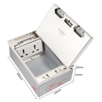 Boîtier de prise de sol encastré FUPAI FP-200 à 4 prises en acier inoxydable 16A 250V avec module réseau NFC UK/EU, norme IP20, mise à la terre