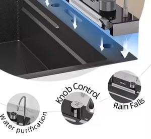 Évier de cuisine moderne en acier inoxydable 304 noir nano, avec cascade, poste de travail intelligent à affichage numérique LED, cuve unique - Product Image 4