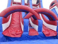 Glissières d'eau d'Inflatables de ruelles de double baisse de 20ft avec la grande bâche de PVC de la piscine 0.55mm