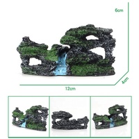 Décoration d'aquarium en résine simulée : Ornement paysager de bassin, petite rocheuse de montagne