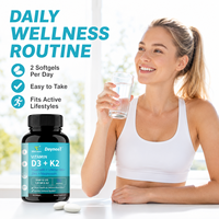 Marque privée Vitamine D3 K2 50000 UI Vitamine D3 K2 Gélules Gélules Santé Soins de Santé Suppléments
