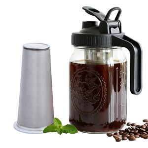 เครื่องชงกาแฟโคลด์บรูว์แบบพกพาขนาดเล็ก พร้อมแก้วบอโรซิลิเกตและตัวเครื่องโลหะ - Product Image 1