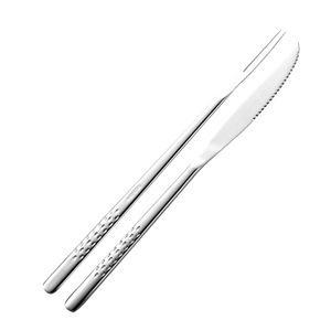 Tenedor coreano para barbacoa de acero inoxidable 304 - Uso en exteriores/hogar - Cuchillo y tenedor para parrilla - Tenedor para carne de res para cocina - Carne para restaurante - Product Image 5