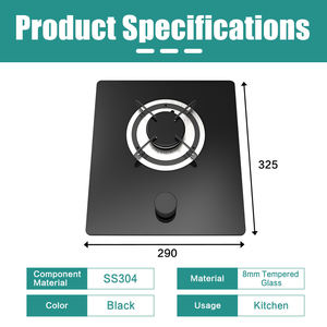 Table de cuisson à gaz à brûleur unique en acier inoxydable SS304, cuisinière portable en verre trempé de 8 mm pour camping-car, <span class=keywords><strong>caravane</strong></span>, cuisine mobile et petite cuisine - Product Image 2