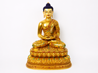 Statue de Bouddha Amitabha en laiton finition or, fabrication artisanale, sculpture bouddhiste moderne, Feng Shui, cadeau d'autel de temple antique, directement de l'usine