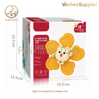 3 pièces de jouets pour bébés en silicone, anneaux de dentition, jouets sensoriels, hochets en plastique, moulin à vent, jouets de bain rotatifs à ventouse