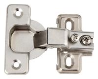Charnière de porte d'armoire en acier avec finition nickel satiné, profil en coupelle de 35 mm, à fermeture lente bidirectionnelle, pour entrepreneur