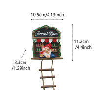 Décoration de jardin prête à être expédiée : Gnome de forêt suspendu à l'arbre avec échelle en corde, statue d'elfe en résine, décoration de jardin à fixer sur un arbre