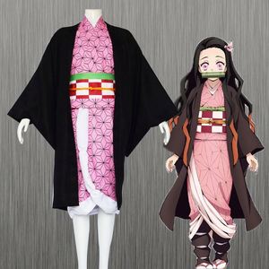 <span class=keywords><strong>Anime</strong></span> per <span class=keywords><strong>Kimetsu</strong></span> No Yaiba Costume Cosplay Tanjirou Kamado Nezuko intero Set tra cui pantaloni di mantello Top - Product Image 4