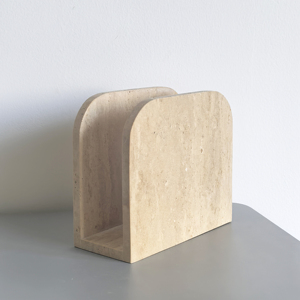 Portatovaglioli Moderno e Resistente in Travertino Naturale, Contenitore per Tovaglioli, Scatola per Estrazione Tovaglioli, Portariviste in Pietra Naturale, Porta Giornali - Product Image 1