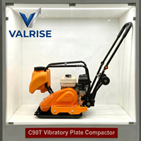 Compacteur à plaques Whacker 75 kg avec réservoir d'eau et roues pliables pour allées en asphalte, passerelles et usines de béton
