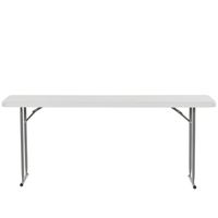 Table-banc pliable en plastique de 6 pieds, pliable en deux, robuste, portable, pour intérieur/extérieur, restauration, pique-nique, fête, événement