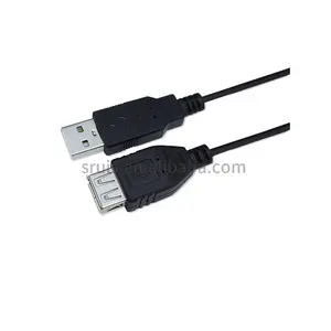 3英尺USB 2.0公对公28/24AWG电缆镀金黑色，用于数据传输硬盘外壳、打印机、调制解调器等
