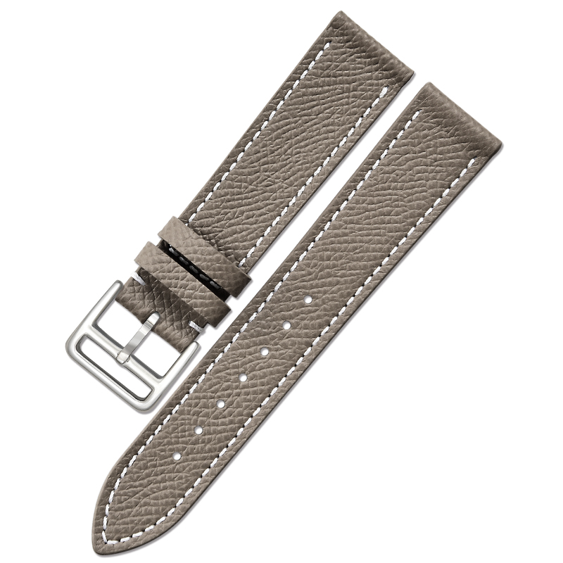 Fashionable Milk White Thin Oil Edge French Calf Leather Watch Strap Hot Sales High Quality Watch Genuine Straps