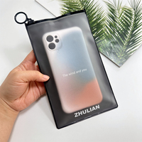 Étui de téléphone personnalisé durable, sac d'emballage refermable, sac refermable en plastique noir givré imprimé avec logo réutilisable pour étui de téléphone
