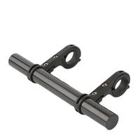 Support de fixation double pince en fibre de carbone pour guidon de vélo, extension pour lampe, ordinateur et téléphone