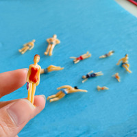 Figurines miniatures de natation en plastique, modèles de personnes de plage multi-échelles, accessoires pour diorama et micro-paysages DIY