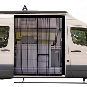 Magnetic Adsorption RV Curtains Mesh Semi Transparent Sliding <b>Door</b> Mosquito <b>Screen</b> For Car Van Rear <b>Door</b> Protection - Product Image 1