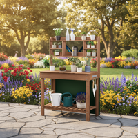 Brun Horticulture Germination Table Présentoir Étagère De Rangement Cintre Réfléchi Évier En Plein Air Jardin Travail Pots De Fleurs Jardinières