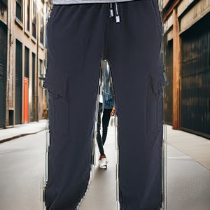 Pantalon de survêtement cargo pour homme, multi-poches, décontracté, coupe large, taille élastique, respirant, imperméable, vente en gros OEM - Product Image 2