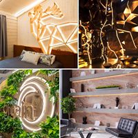 Bande LED COB changeante, vue latérale 480, 8 mm, 24 V, flexible, haute densité, lumière réglable, 3000 K-6000 K, DC24 V, largeur pour décoration intérieure