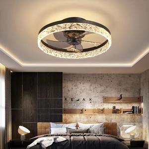 Ventilateur de plafond LED blanc avec commande par application, variateur d'intensité, 6 vitesses de ventilation, minuterie, lampe de plafond ronde pour maison, chambre, salon, cuisine - Product Image 4