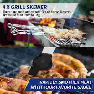 Barbecue Grilling Accessories Stainless Steel 17-Piece <b>Grill</b> Tools Set Bag Heat Resistant Dishwasher Safe Outdoor <b>Indoor</b> Use - Product Image 4