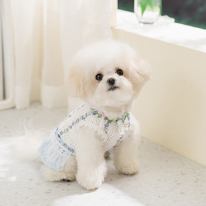Robe pour <span class=keywords><strong>chien</strong></span> MSYO printemps-été, style coréen mignon, jupe pour chiot, vêtements décontractés légers pour petits chiens - Product Image 1